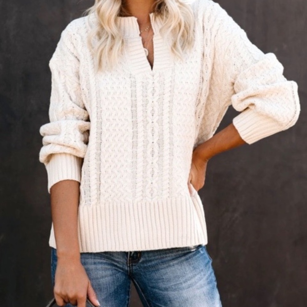 NWOT | Lalavon | On Sunday Morning Cable Knit